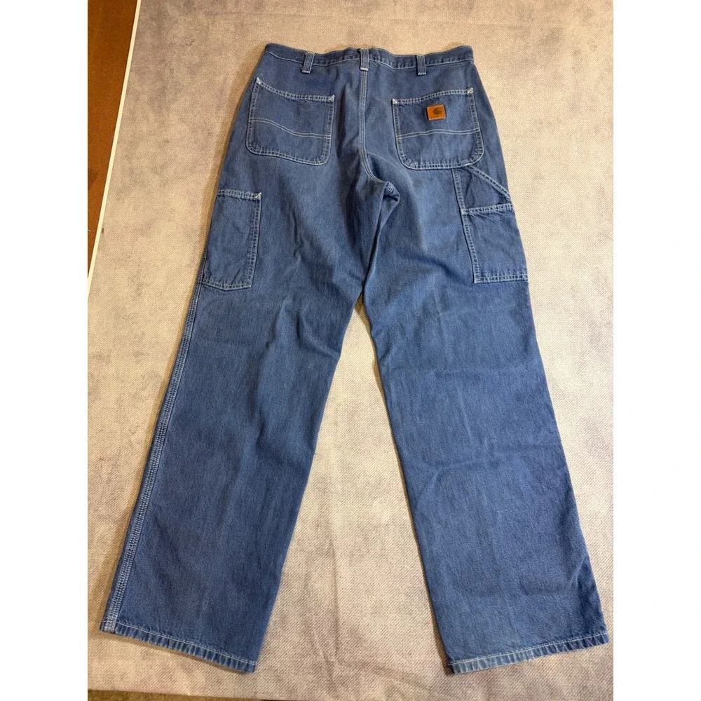 Carhartt Mens Dungaree Fit Carpenter Jeans Blue Denim 32x32 Work Pants